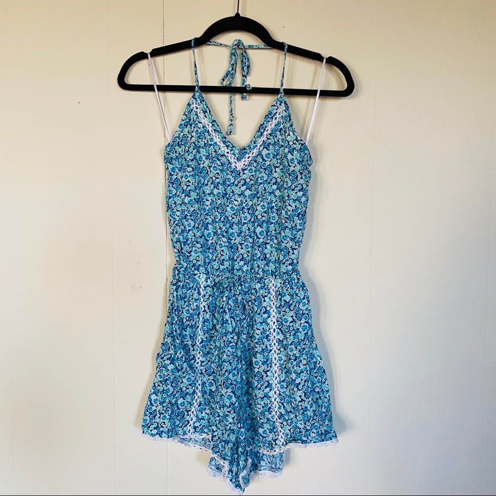 Blue Floral Romper